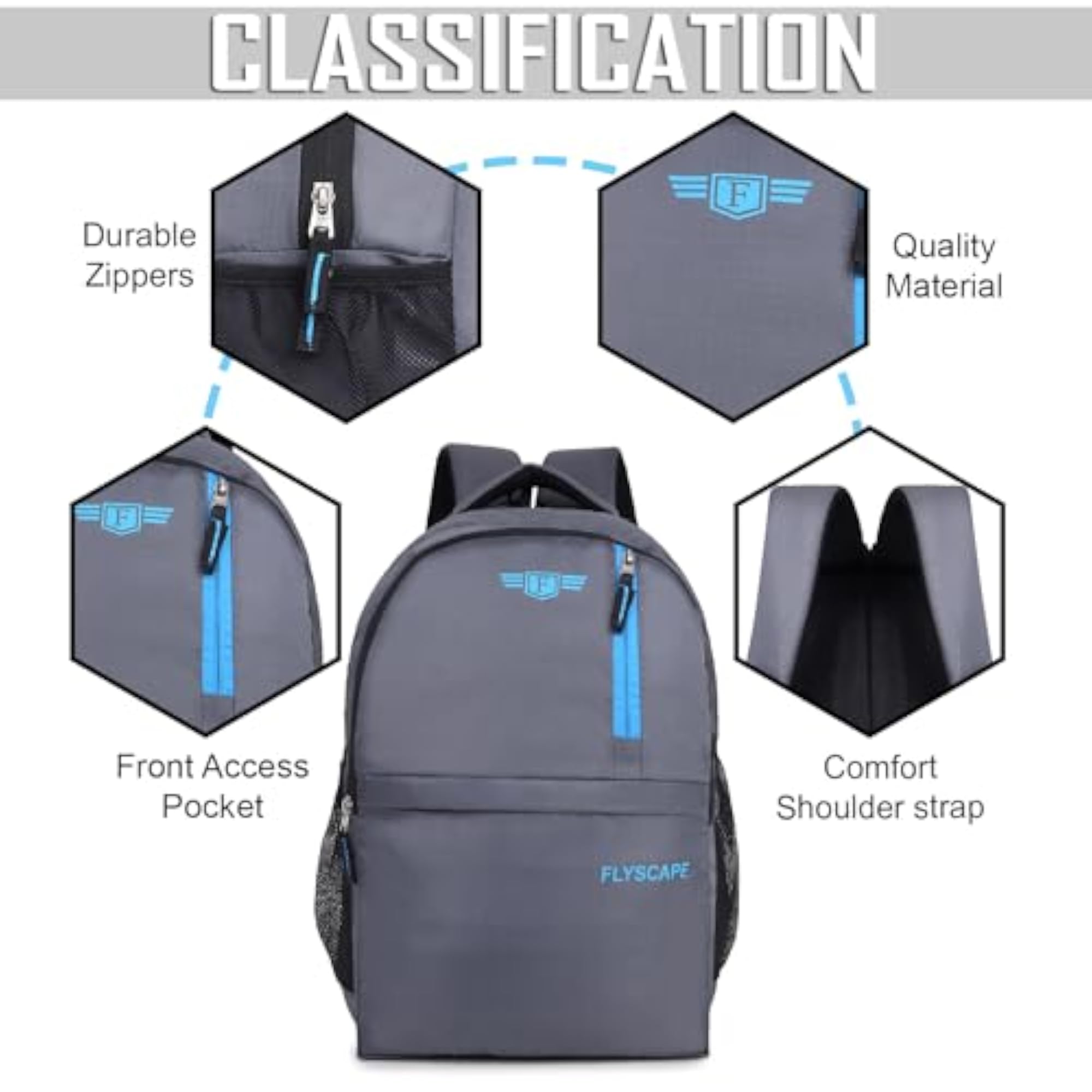 Stylish Multi-Compartment Waterproof Laptop Backpack